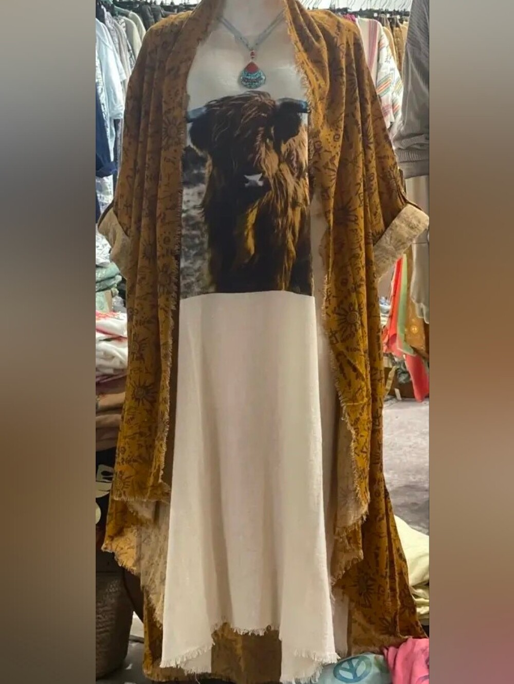Boho Mustard Floral Duster
